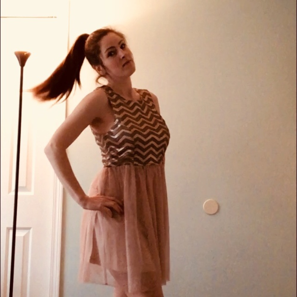 Francesca’s Rose Gold Dress